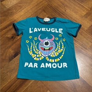 Gucci Kids Blue Graphic T Shirt Size 3